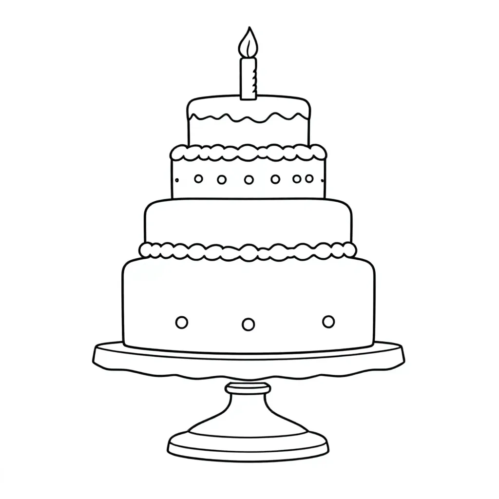 Cake coloring page for children