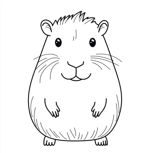 Capybara Kawaii coloring page for children