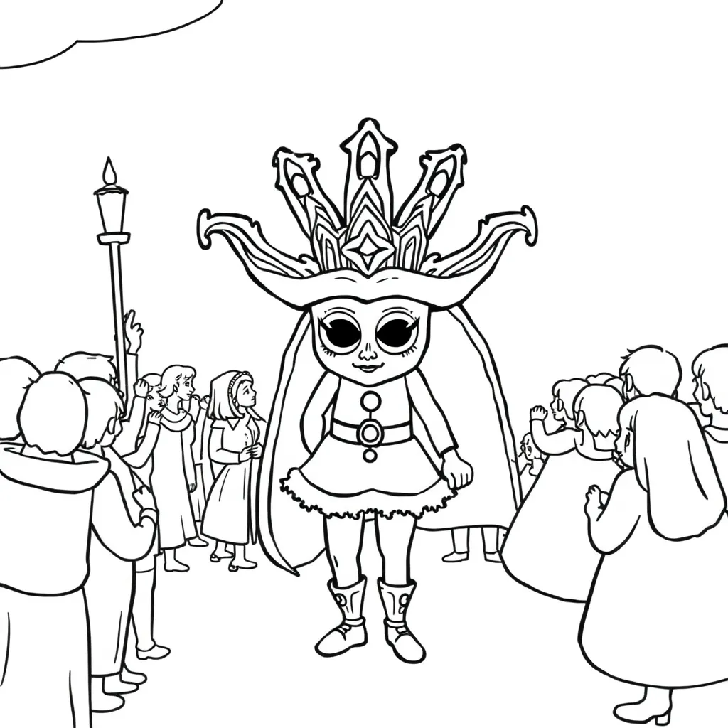 Carnaval Feest Kostuum Optocht Vrolijk coloring page for children