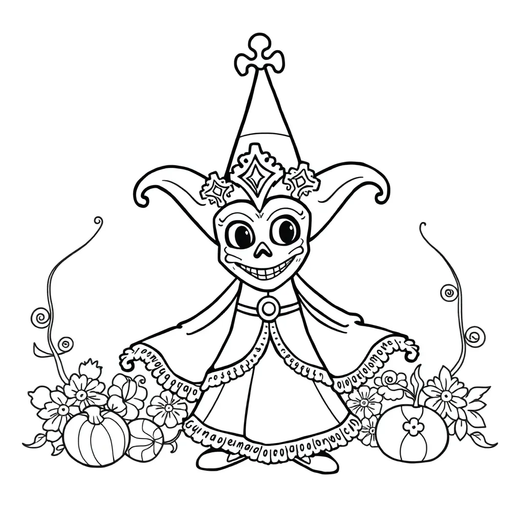 Carnaval Feest Kostuum Vrolijk Kinderen coloring page for children