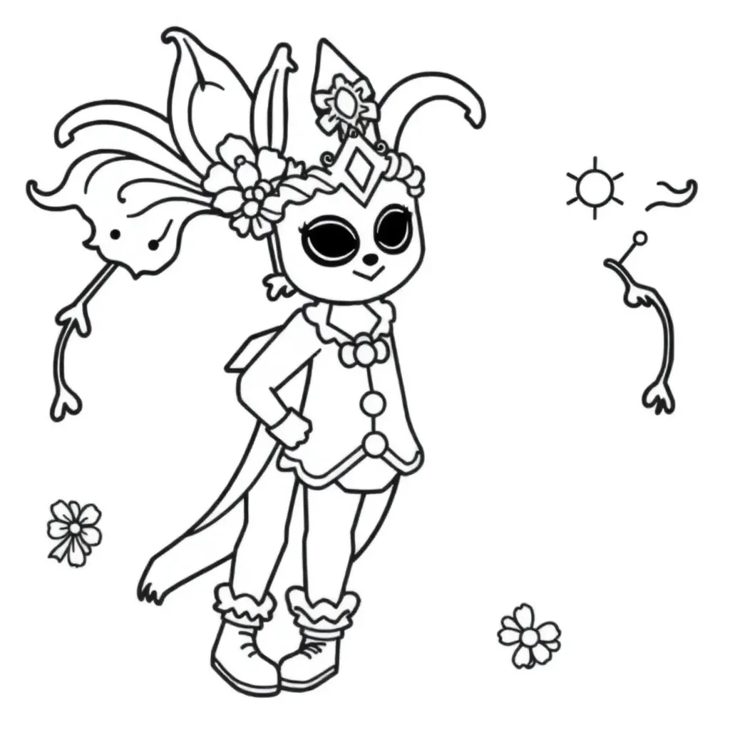Carnaval Feest Kostuum Vrolijk Kinderen coloring page for children