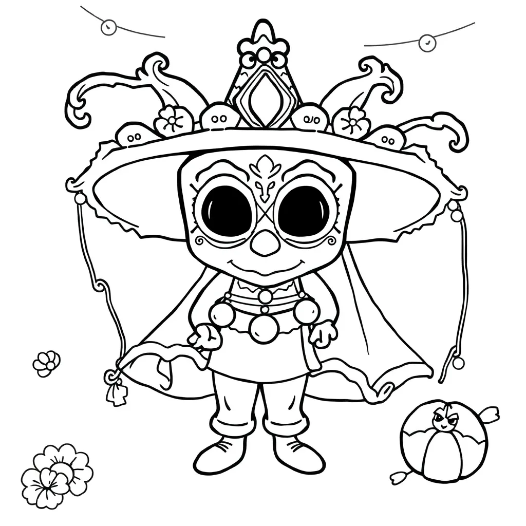 Carnaval Feest Kostuum Vrolijk Kinderen coloring page for children