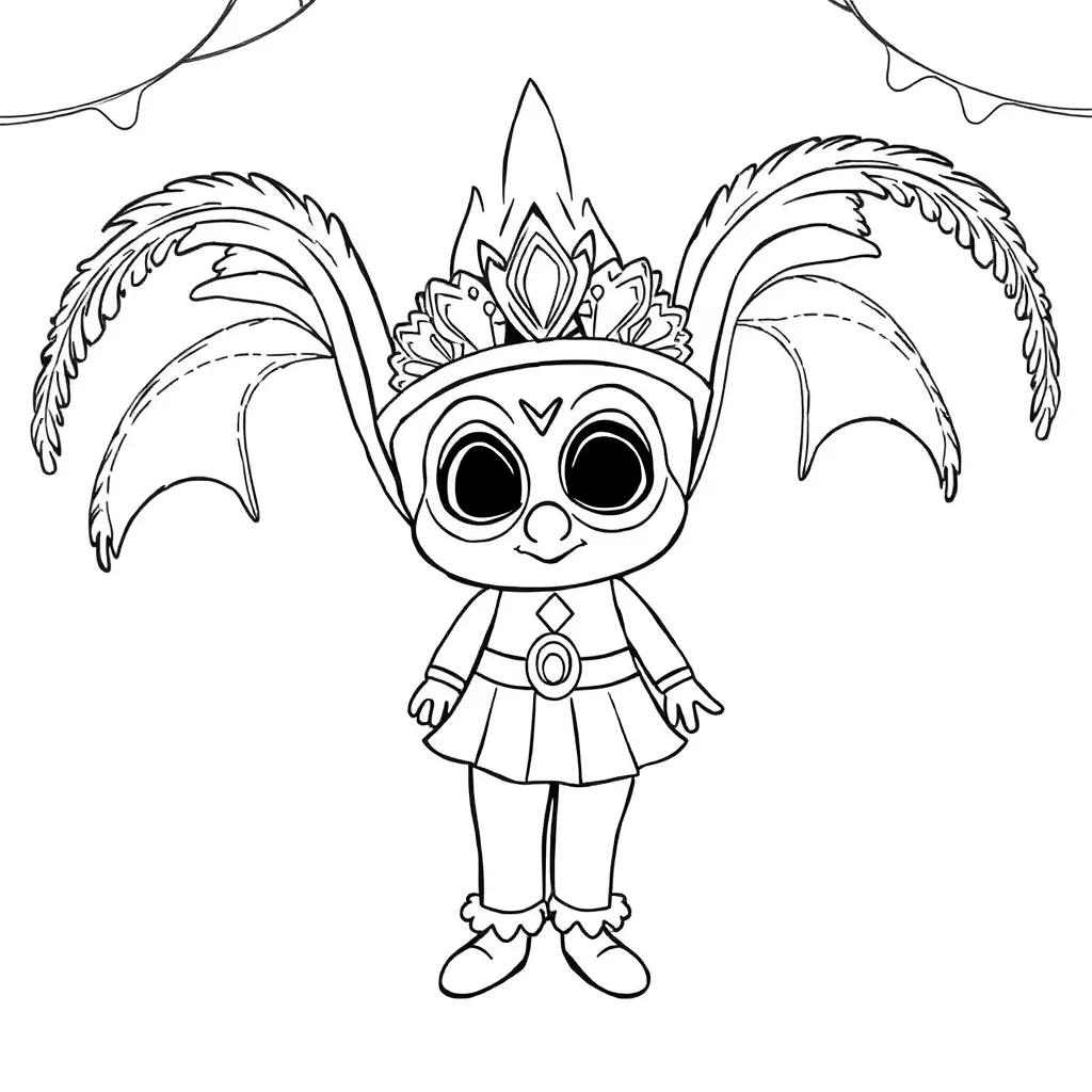 Carnaval Feest Kostuum Vrolijk Kinderen coloring page for children