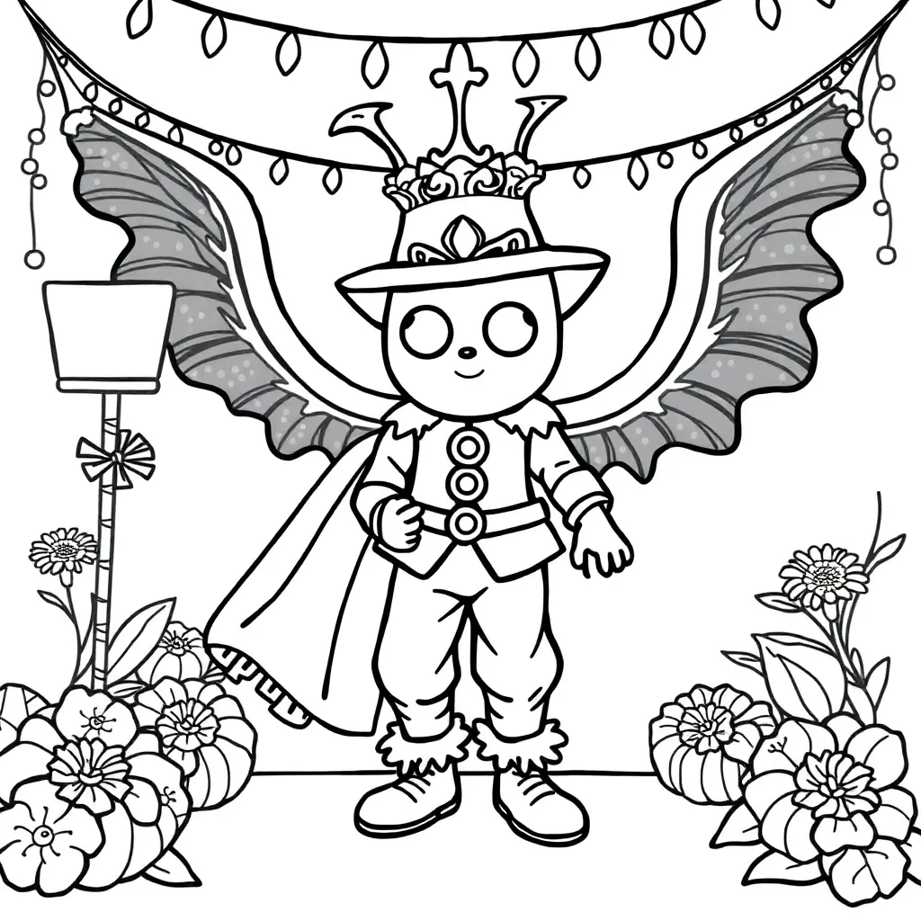 Carnaval Feest Kostuum Vrolijk Kinderen coloring page for children