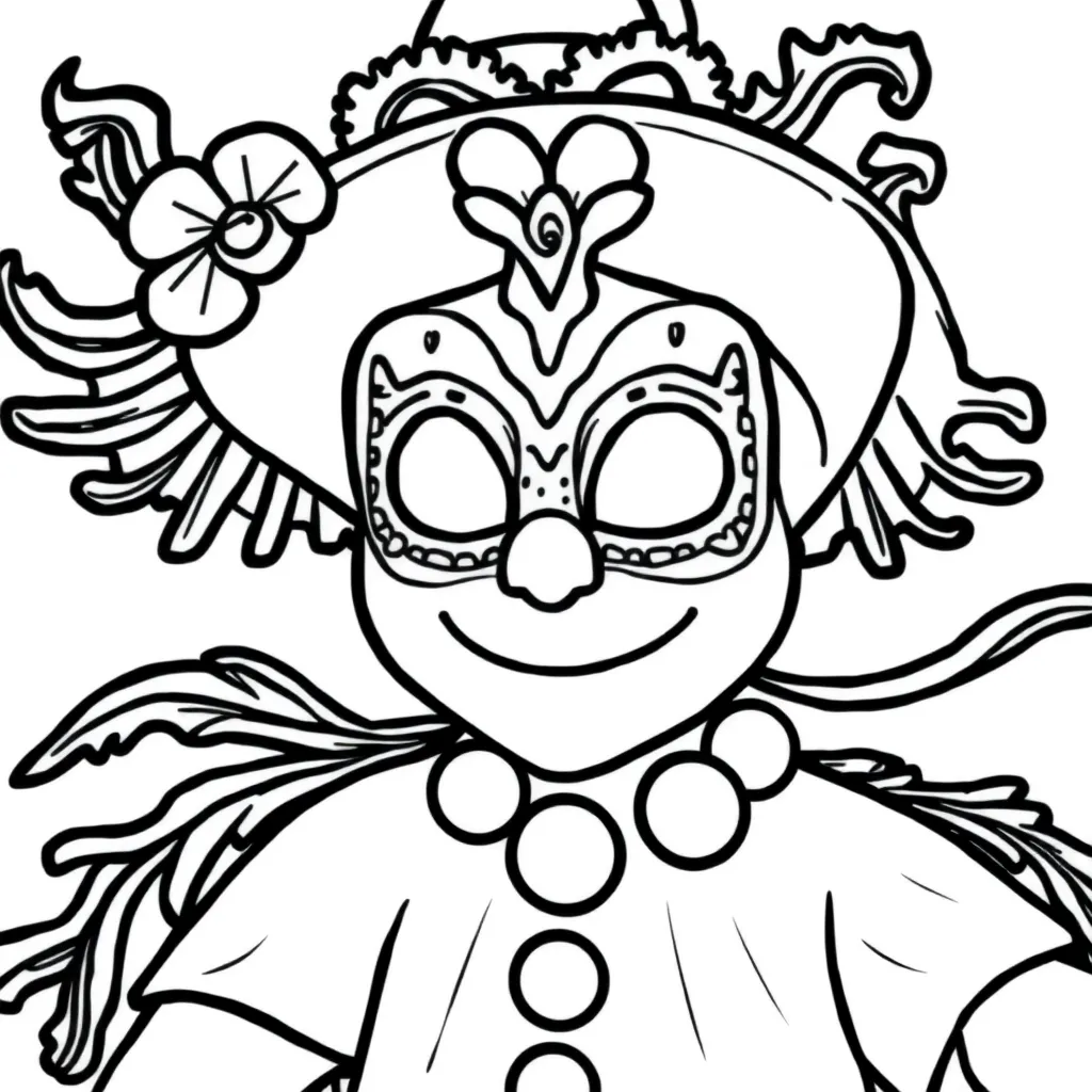 Carnaval Feest Kostuum Vrolijk Kinderen coloring page for children