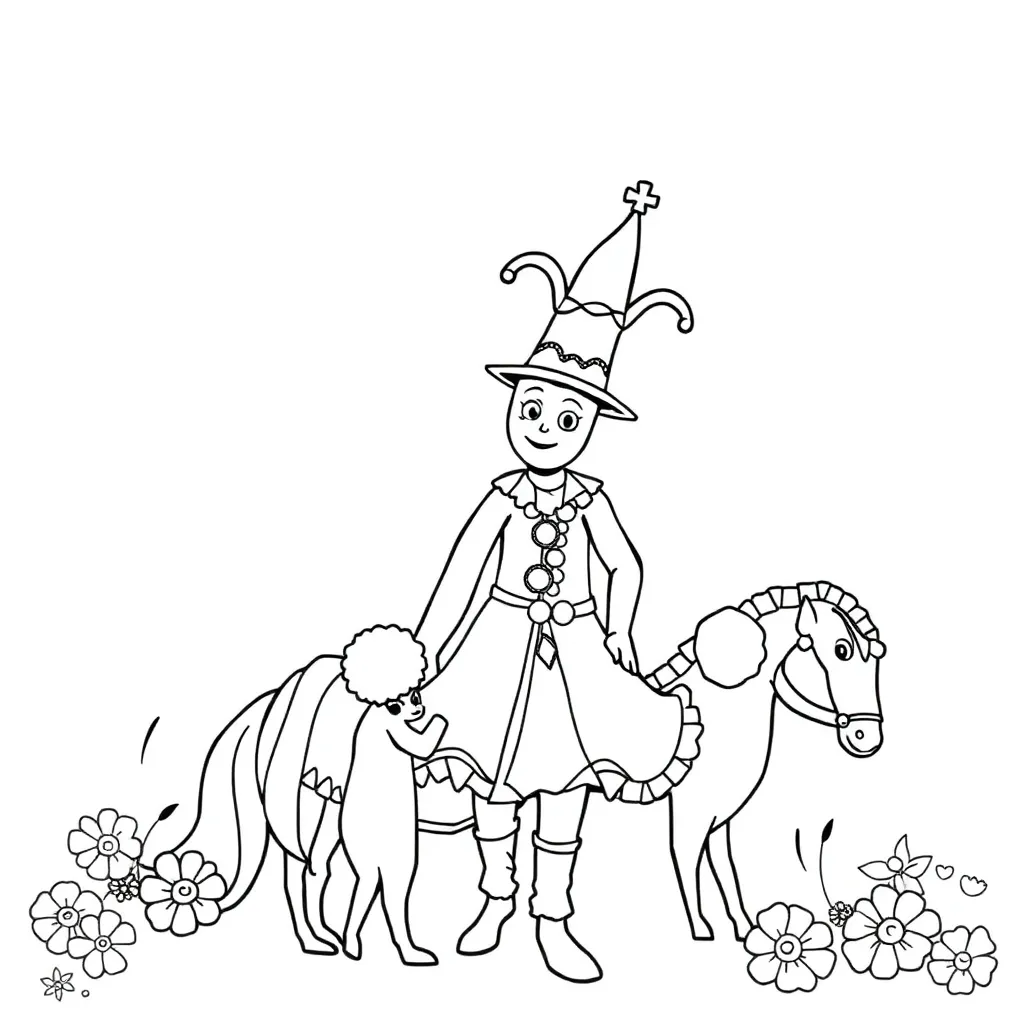 Carnaval Feest Kostuum Vrolijk Kinderen coloring page for children