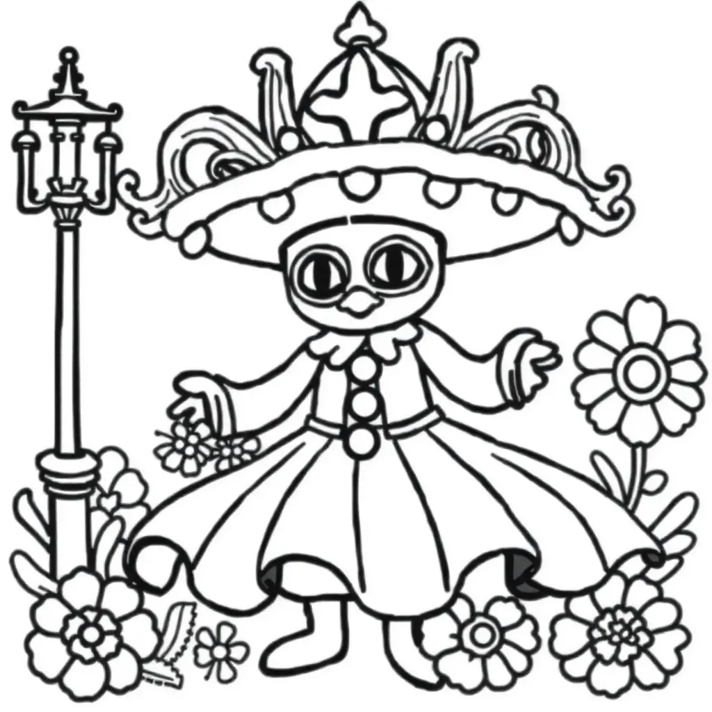 Carnaval Feest Kostuum Vrolijk Kleurrijk coloring page for children
