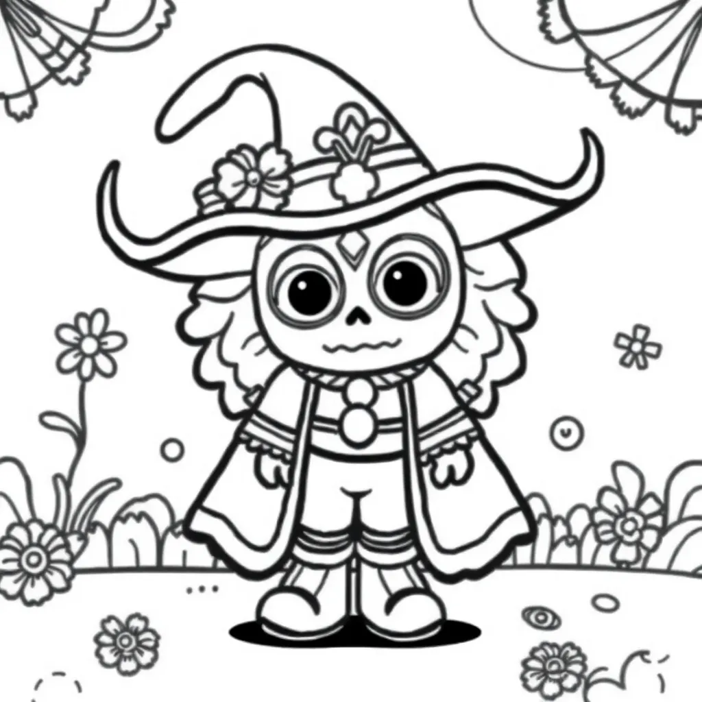 Carnaval Feest Kostuum Vrolijk Kleurrijk coloring page for children