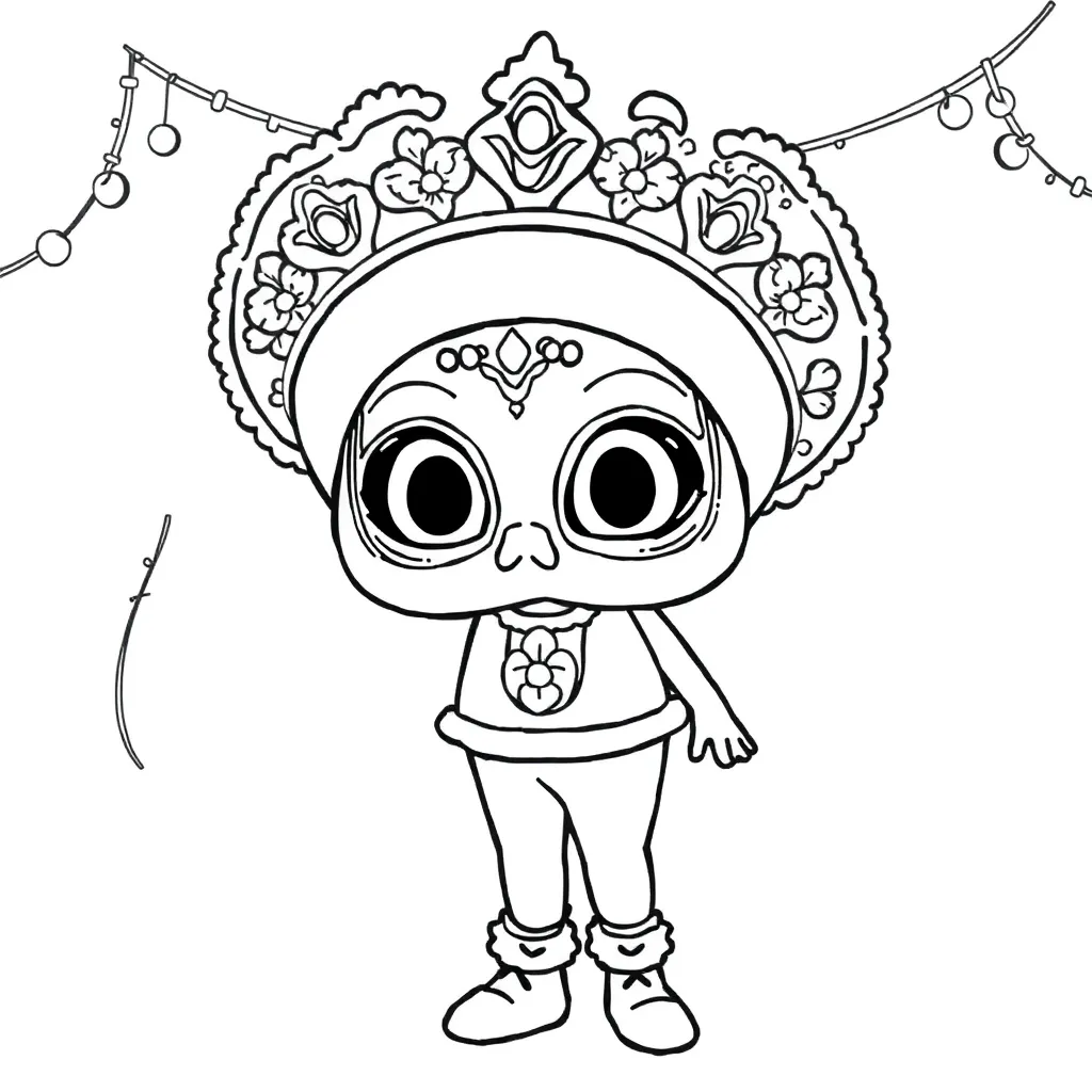 Carnaval Feest Optocht Kostuum Vrolijk coloring page for children