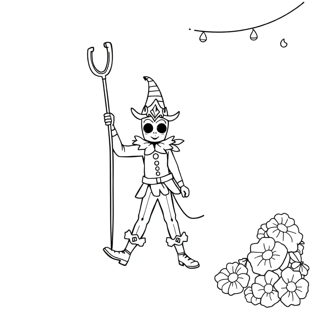 Carnaval Feest Optocht Kostuum Vrolijk coloring page for children