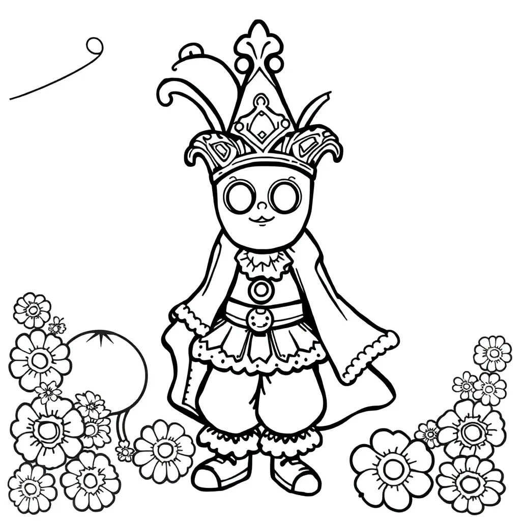 Carnaval Feest Optocht Kostuum Vrolijk coloring page for children