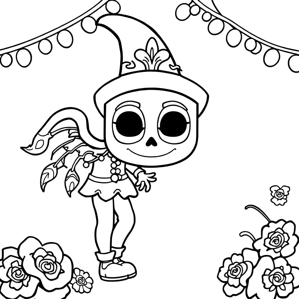 Carnaval Feest Optocht Kostuum Vrolijk coloring page for children