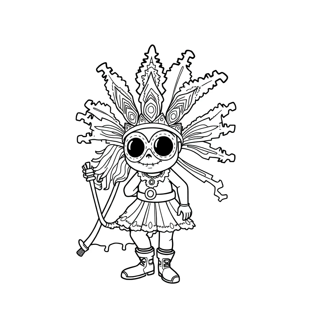 Carnaval Festival Feest Kostuum Vrolijk coloring page for children