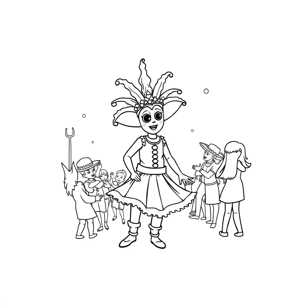 Carnaval Festival Feest Vrolijk Kleurrijk coloring page for children