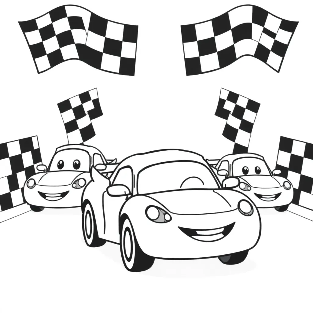 Cars Racewagens Disney Animatie Vrolijk coloring page for children