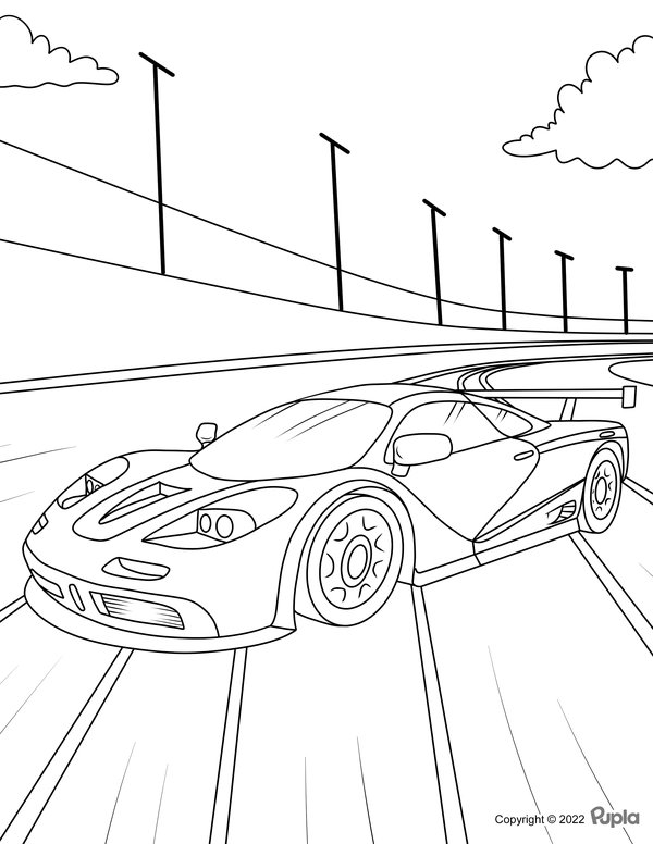 Cars Sports Car coloring page for children