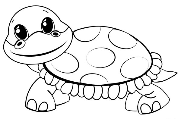 Cartoon Baby Schildkröte coloring page for children