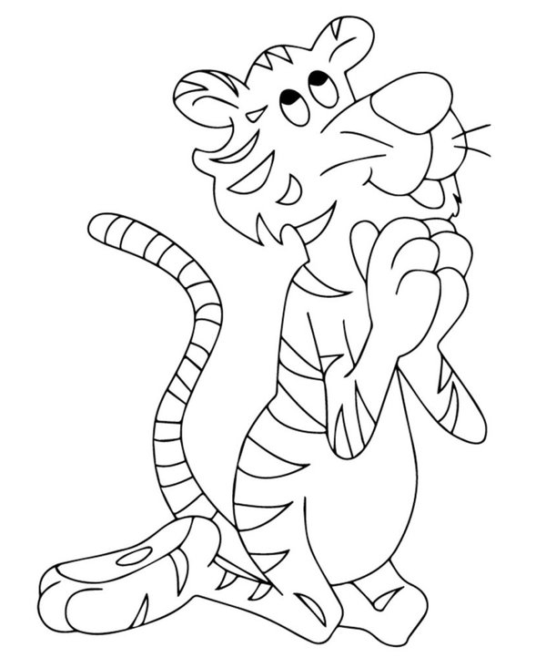 Cartoon Betender Tiger coloring page for children