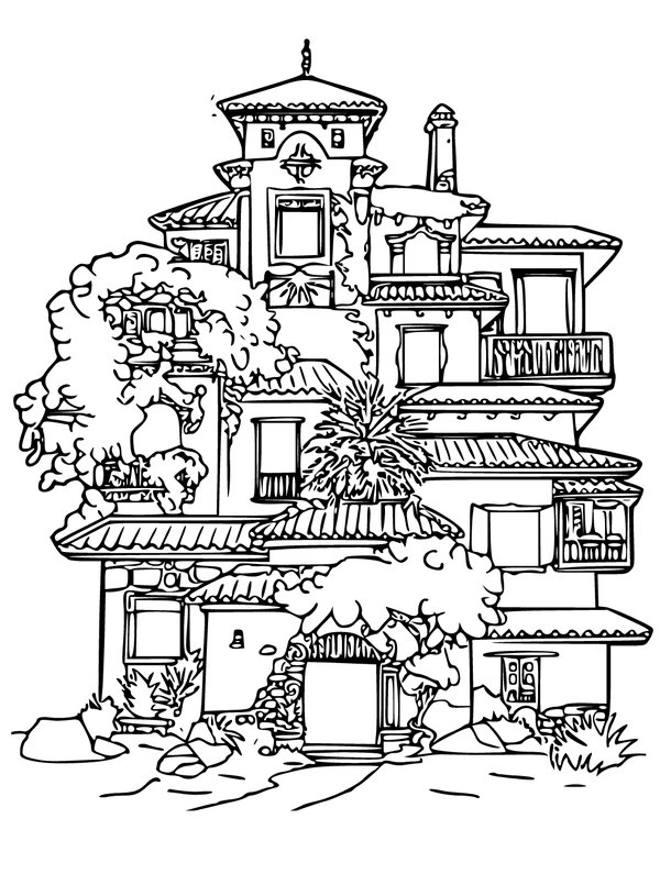 Casa Encanto coloring page for children