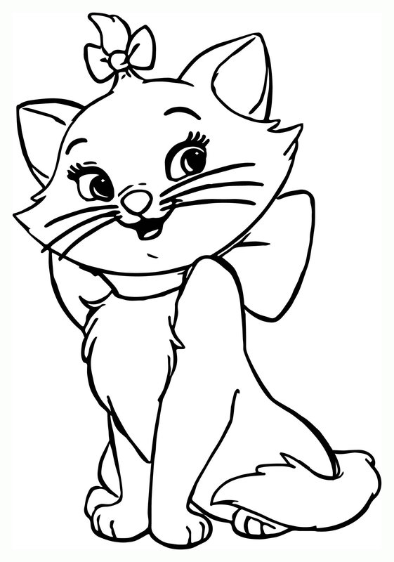 Cat Aristocats Marie coloring page for children