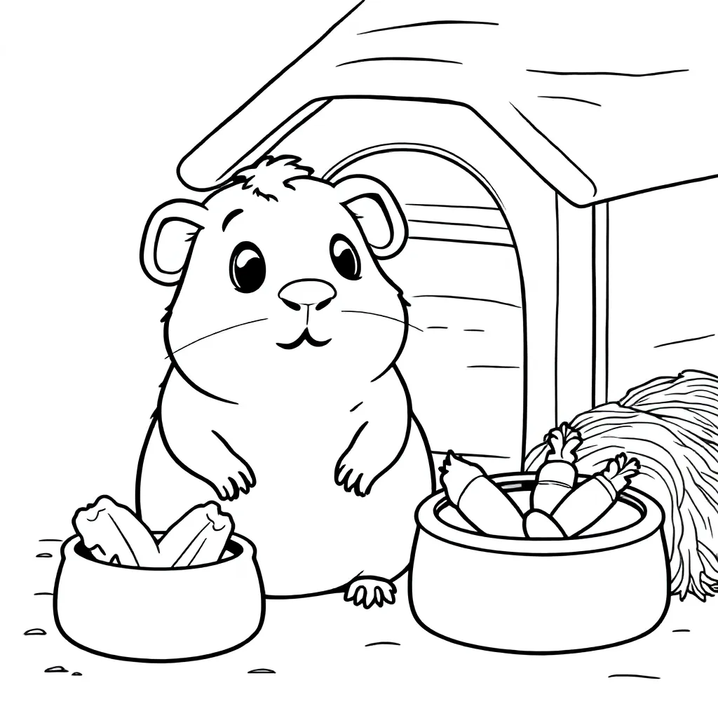 Cavia coloring page for children