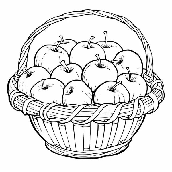 Cesta Llena De Manzanas coloring page for children