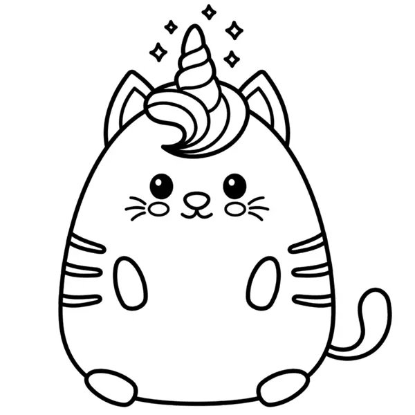Chat Kawaii coloring page for children