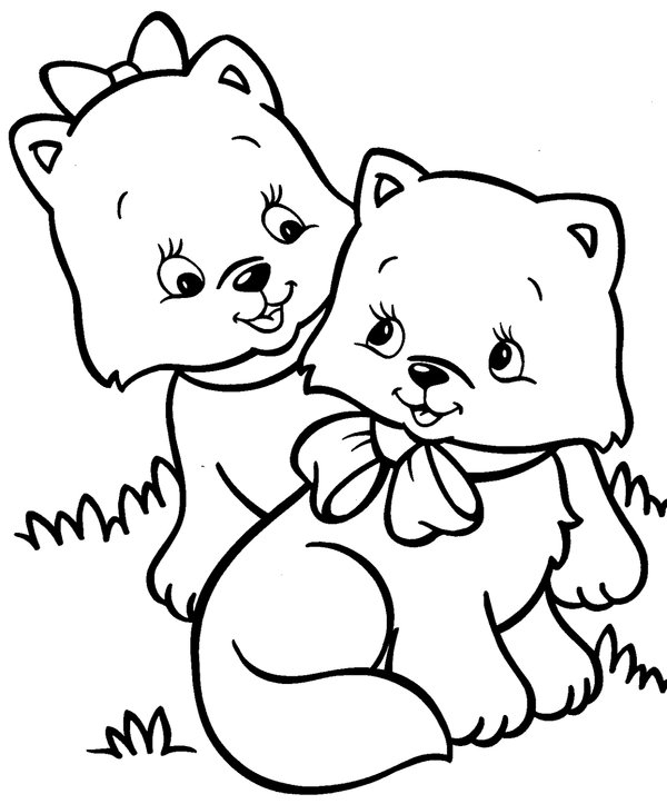 Chaton Avec Noeud Papillon coloring page for children