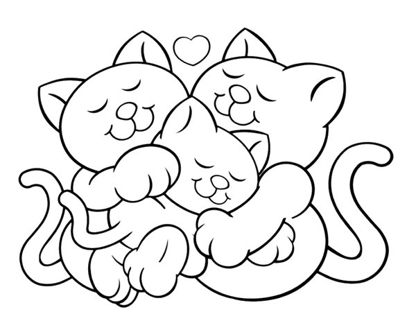 Chats En Train De Se Caliner coloring page for children