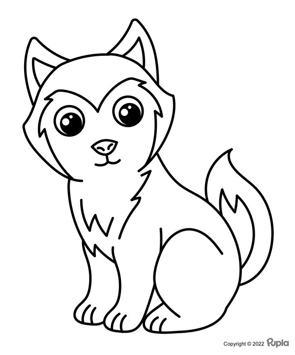 Chien Facile Et Mignon coloring page for children