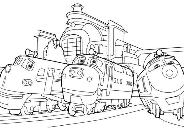 Chuggington Züge Gemeinsam coloring page for children