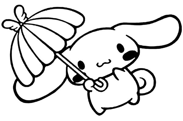 Cinnamoroll Con Paraguas coloring page for children