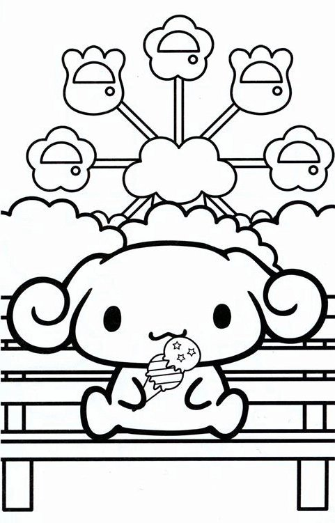 Cinnamoroll & Ferris Wheel coloring page for children