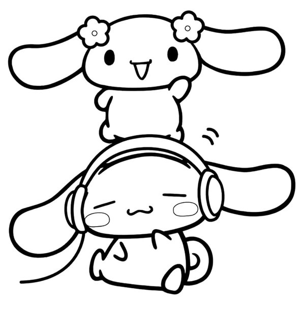 Cinnamoroll Headphones coloring page for children