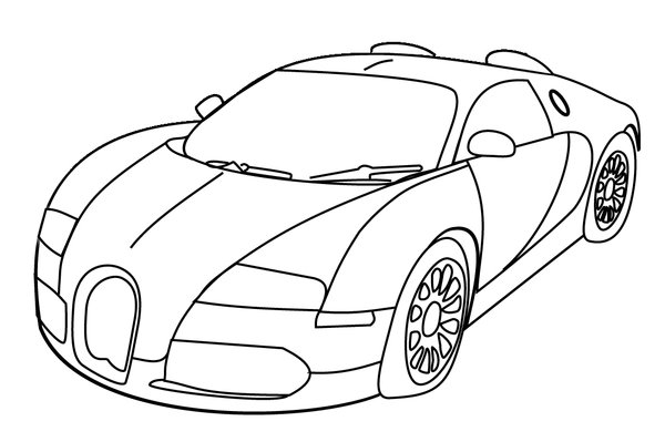 Coche Bugatti Simple coloring page for children