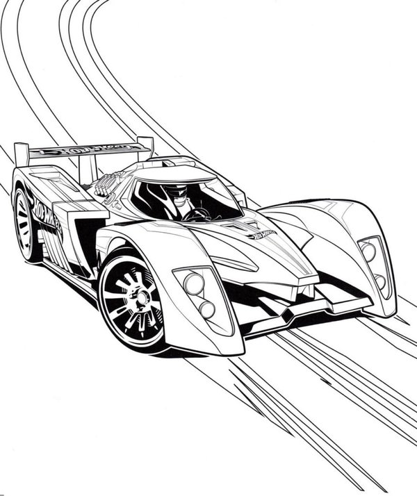Coche De Carreras Hot Wheels coloring page for children