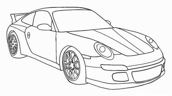 Coche De Carreras Porsche coloring page for children