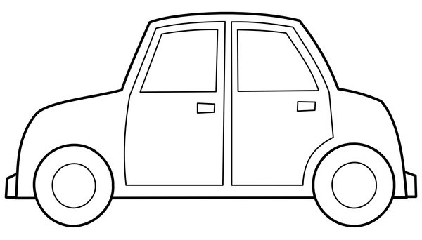 Coche Simple coloring page for children