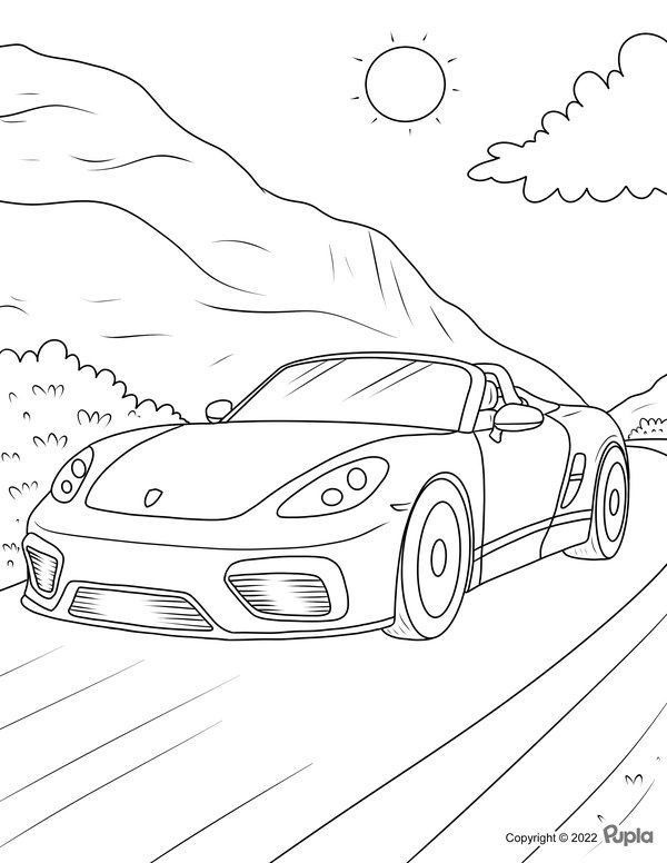 Coches Porsche Cayman coloring page for children