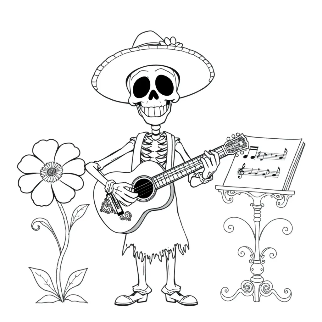 Coco Disney Pixar Muziek Animatie coloring page for children