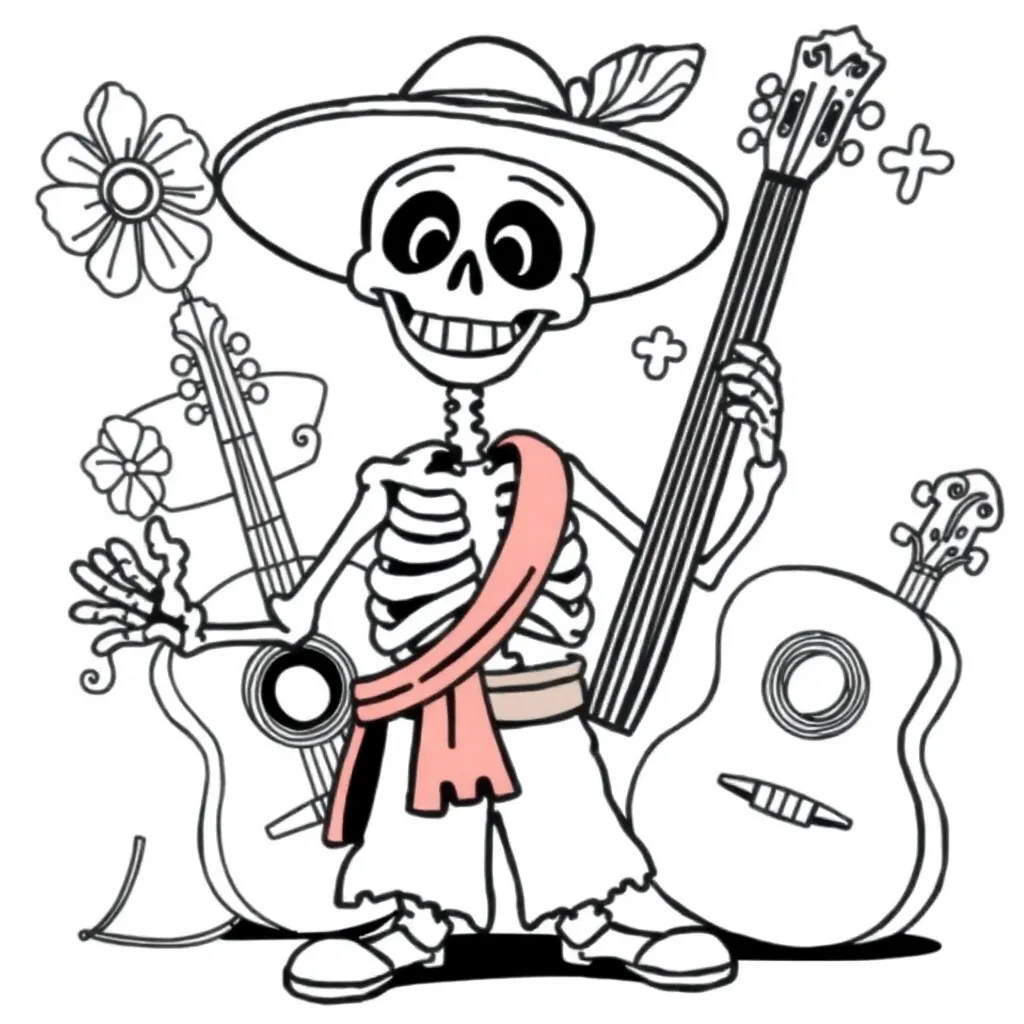 Coco Disney Pixar Muziek Animatie coloring page for children