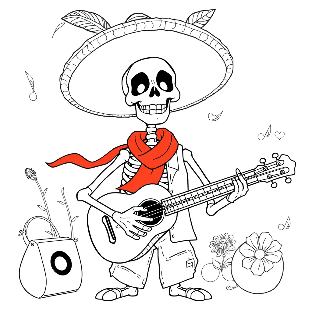 Coco Disney Pixar Muziek Animatie coloring page for children