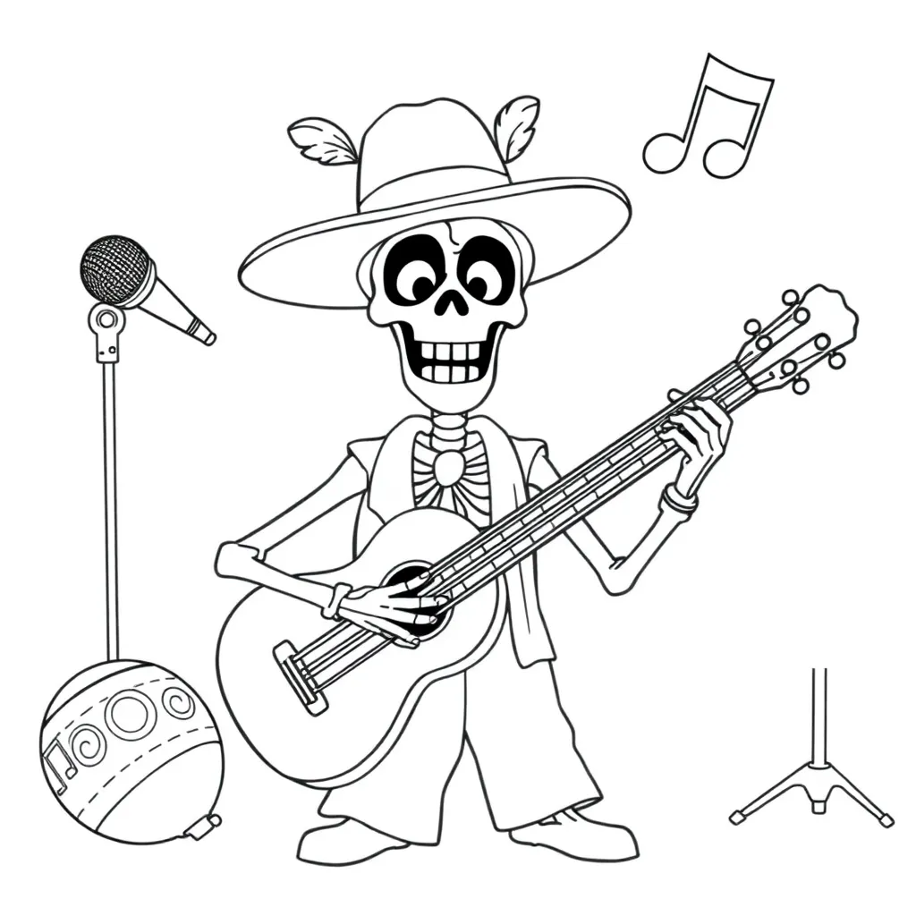 Coco Disney Pixar Muziek Animatie coloring page for children