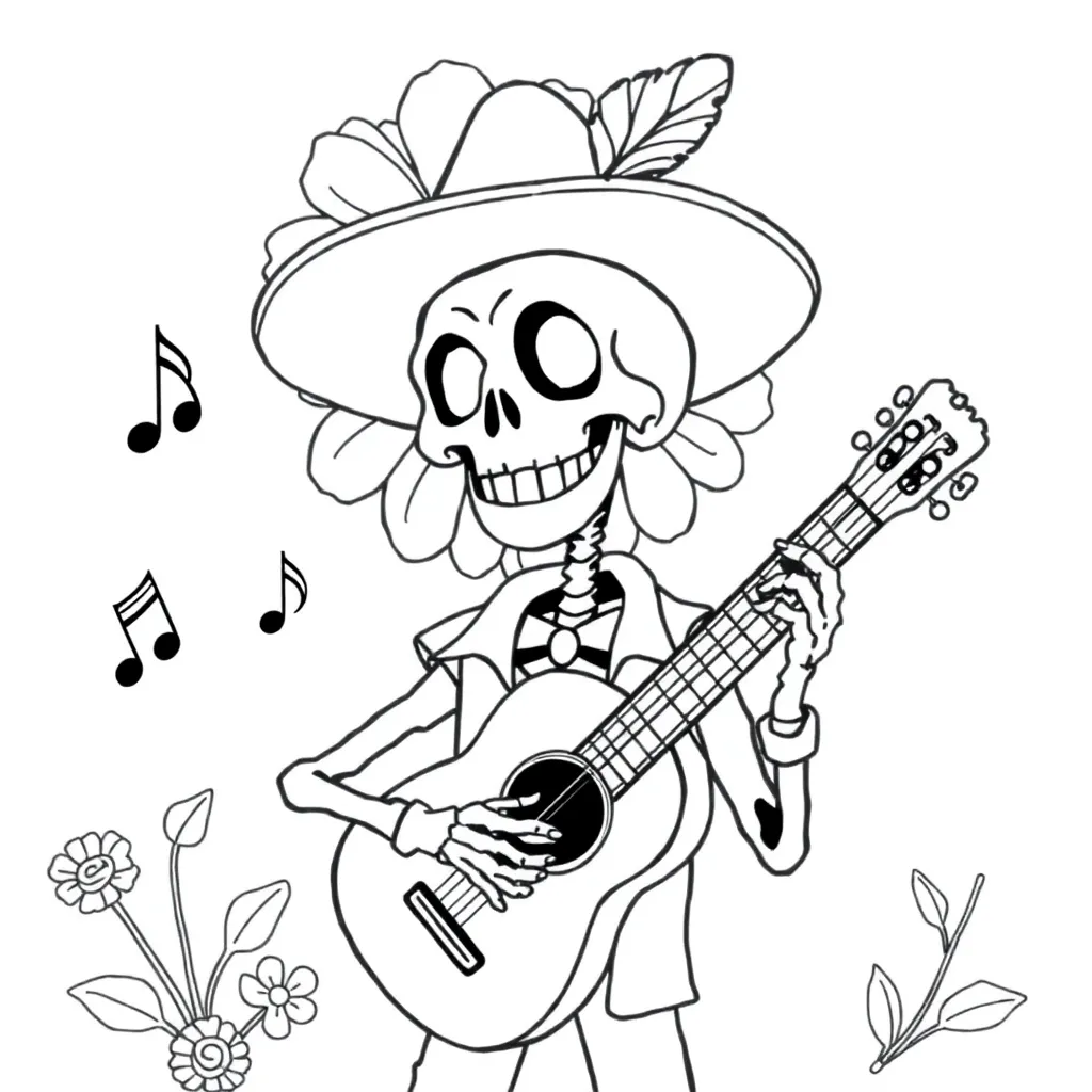 Coco Disney Pixar Muziek Animatie coloring page for children