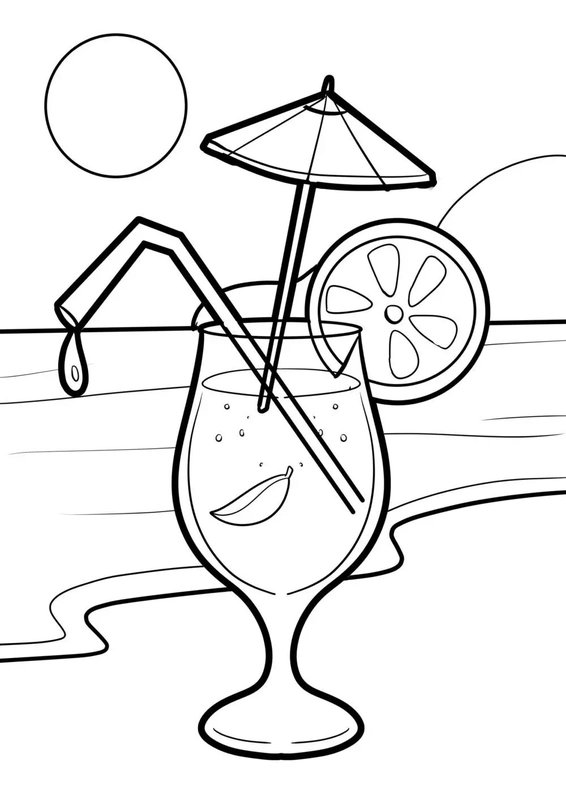 Coctel Summer Beach coloring page for children