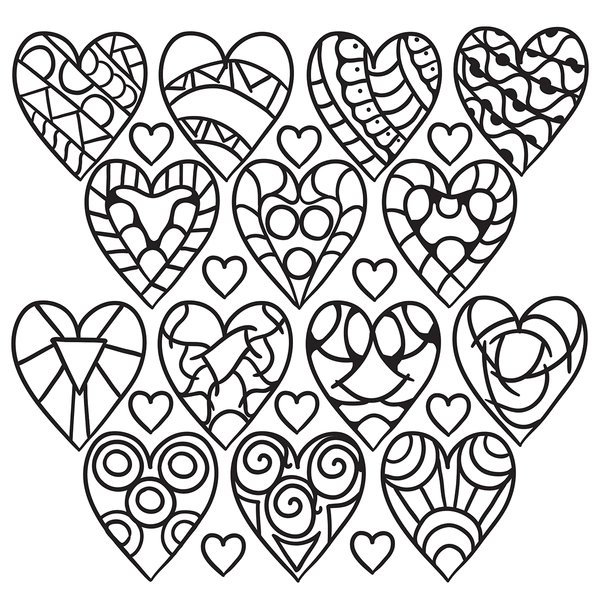 Corazones Unidos coloring page for children