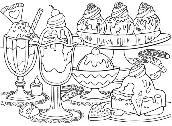 Creme Glacee Grand Dessert coloring page for children