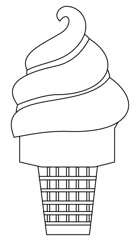 Crème glacée simple douce coloring page for children