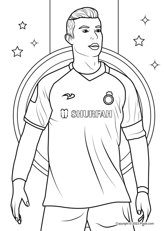 Cristiano Ronaldo Al-Nassr shirt coloring page for children