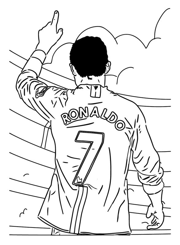 Cristiano Ronaldo en Fête coloring page for children